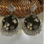 Black Floral Earrings